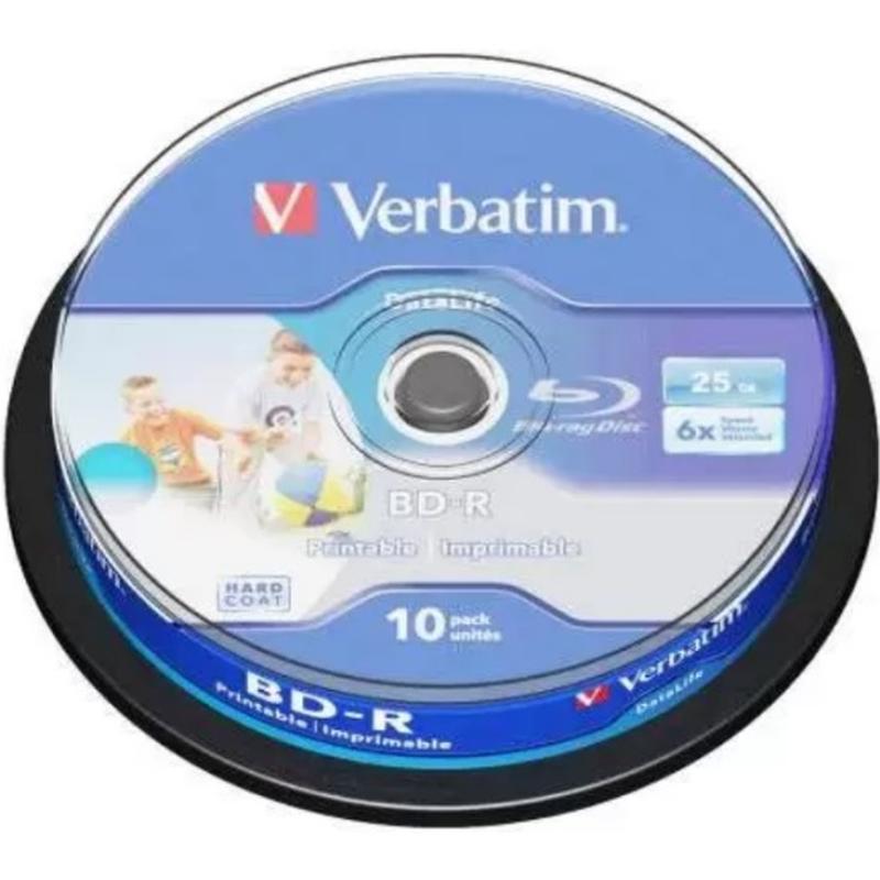   BD-R 25GB  6x, printable, 10  cake box, Verbatim